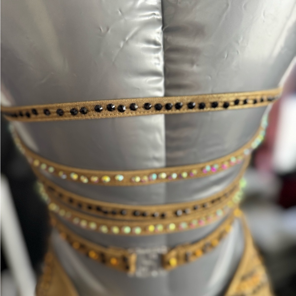 Gold Rhinestone Dance Outfit - Picture 3 of 8